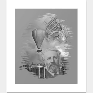 Sci-Fi Visionary - Jules Verne Aeronautical Vehicle 3 Posters and Art